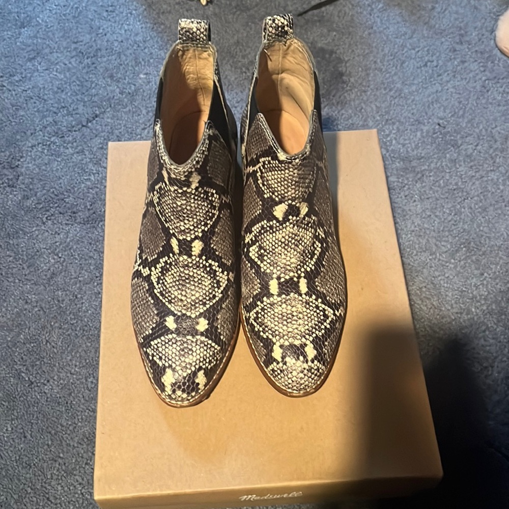Madewell Snake Print Pull On Bootie - image 1
